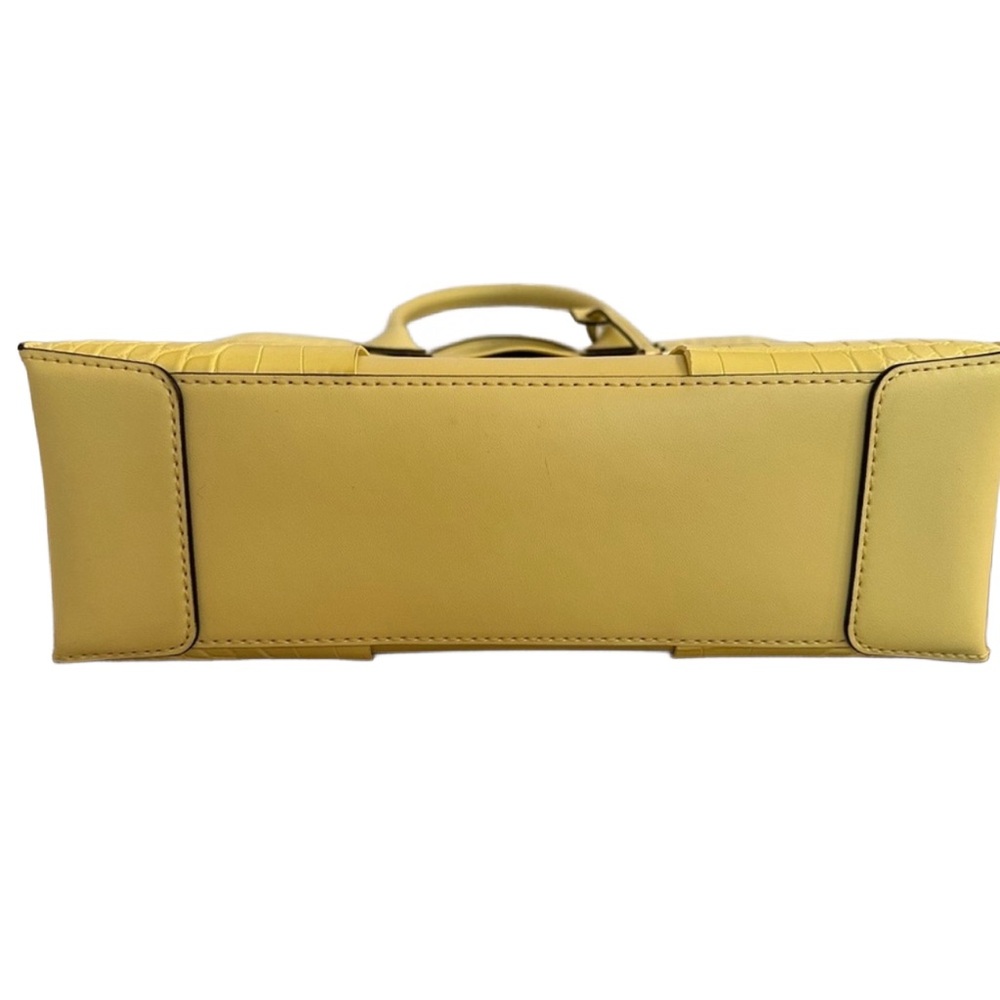 MICHAEL KORS ~ Yellow Leather Croc-Embossed Handbag/Crossbody Bag w/Scarf - Picture 6 of 11